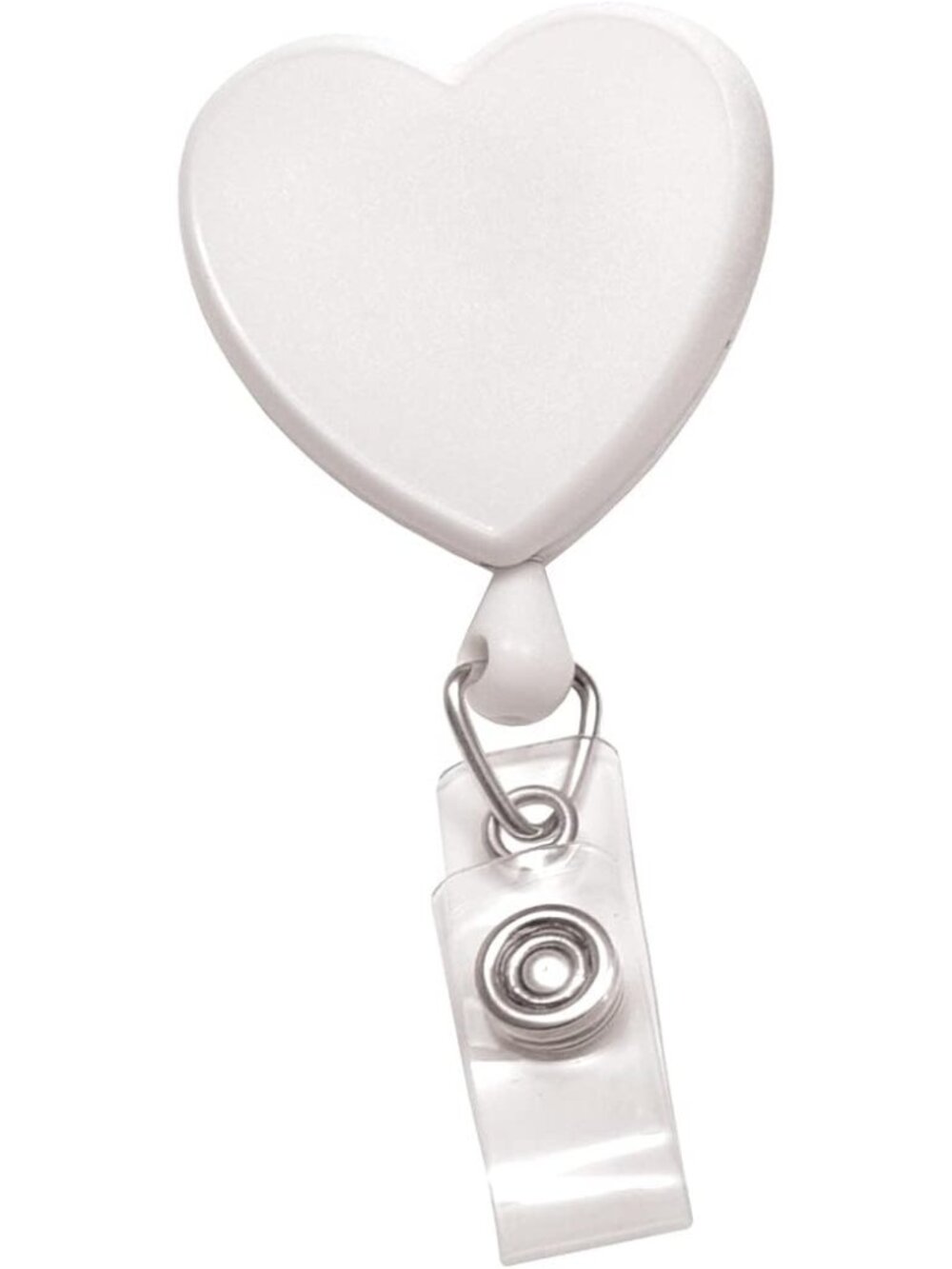 Heart Shaped Retractable Badge Reel with Rotating Swivel Spring Clip - Cute Heav